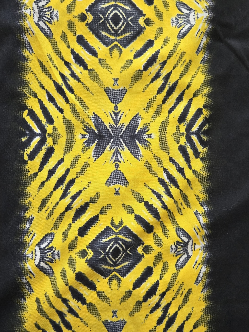 Black Caftan Dress with Yellow Aztec Side Panels - Picture 4 of 5